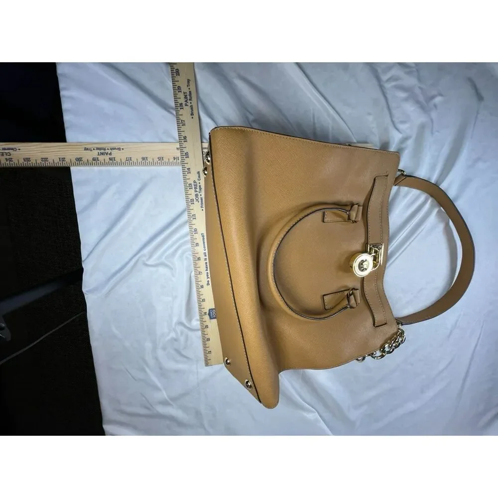 Michael Kors Hamilton Saffiano Leather Medium Satchel Handbag W/ Shoulder Strap